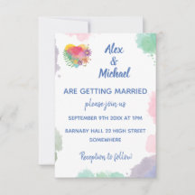 Customizable Pastel Watercolor Love Floral Wedding
