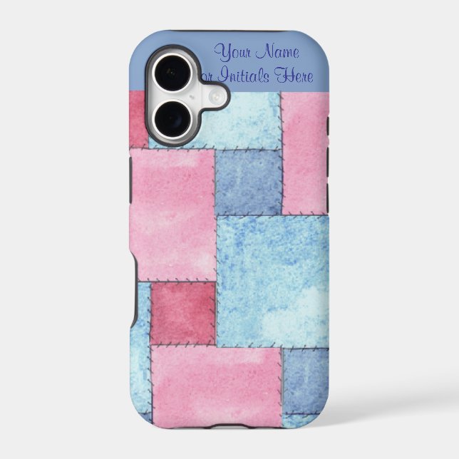 Customizable Patchwork iPhone 5 Case, Pinks, Blues Case (Back)