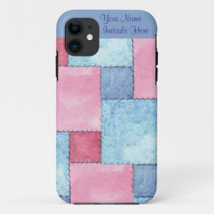 Customizable Patchwork iPhone 5 Case, Pinks, Blues 11 Case