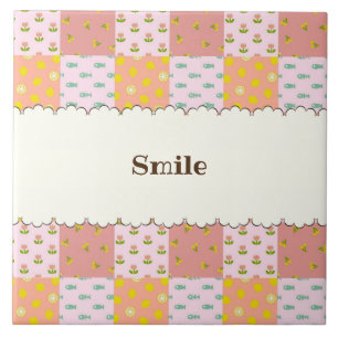 Customizable Patchwork Pink Tile Letters