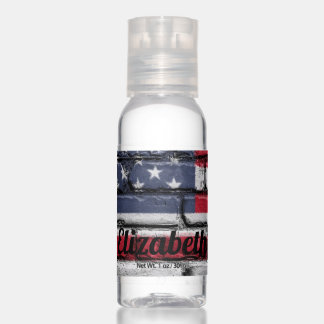 Customizable Patriotic American Flag on Wall Hand Sanitizer