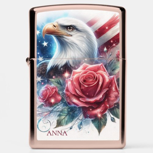 Customizable Patriotic Eagle Design Zippo Lighter