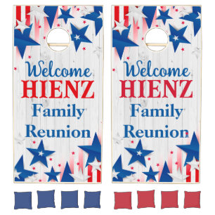 Customizable Patriotic Family Reunion Cornhole Set