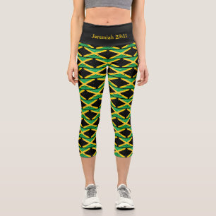 Customizable   Patriotic   JAMAICA FLAG Capri Leggings