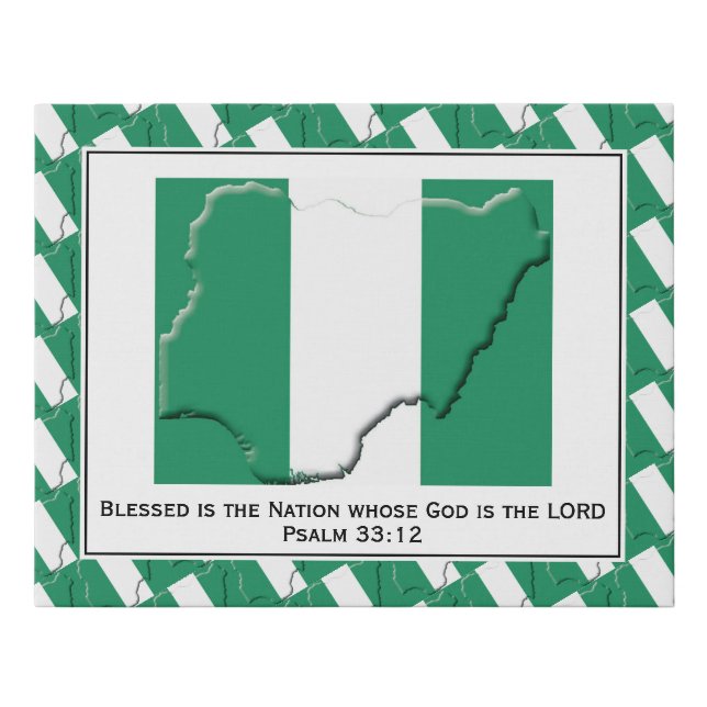 Customizable | Patriotic | NIGERIA FLAG Faux Canvas Print (Front)