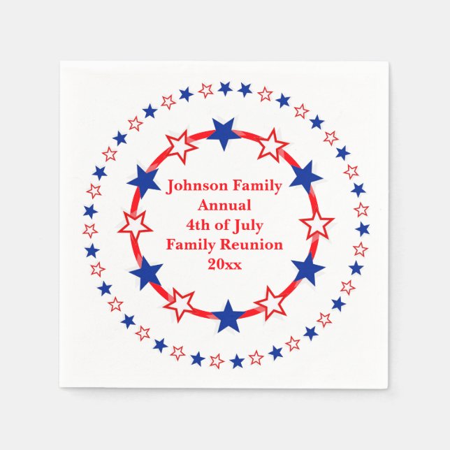 Customizable Patriotic Party Essentials Napkins (Front)