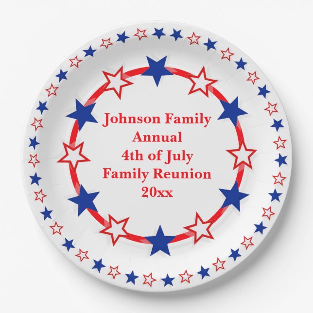 Customizable Patriotic Party Essentials Paper Plates (Front)