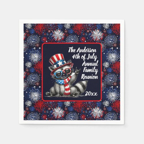 Customizable Patriotic Raccoon 4th of July Party 