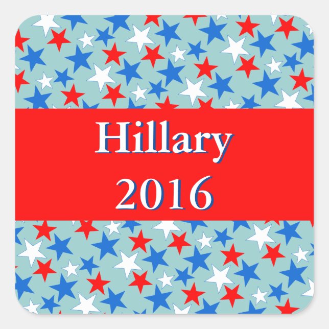Customizable Patriotic Stars Square Sticker (Front)