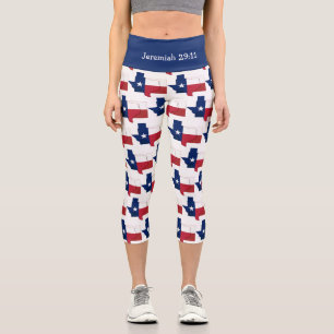 Customizable   Patriotic   TEXAS FLAG Capri Leggings