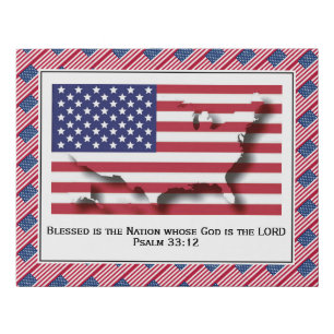 Customizable Patriotic USA AMERICAN FLAG Faux Canvas Print