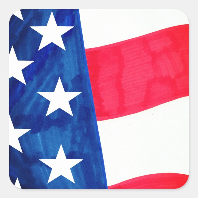 Customizable Patriotic USA flag sticker (Front)