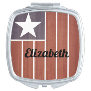 Customizable Patriotic Vintage American Flag Compact Mirror