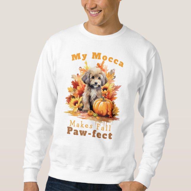 Customizable Paw-fect Autumn Dog Mocca Sweatshirt (Front)