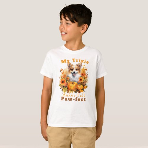 Customizable Paw_fect Autumn Dog Trixie T_Shirt