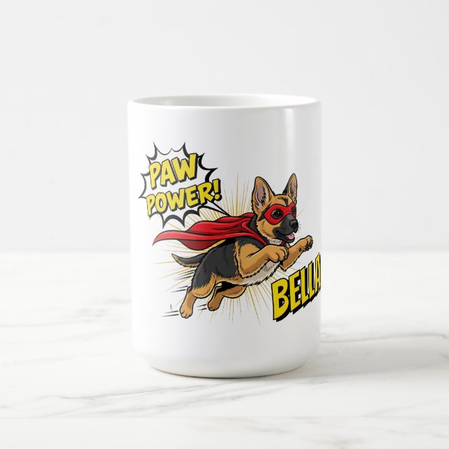 Customizable Paw Power German Shepherd Coffee Mug (Center)