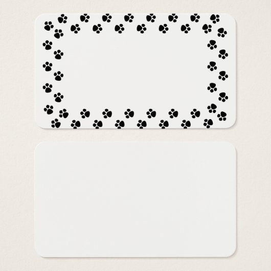 Customizable Paw Prints Border Blank Card (Front & Back)