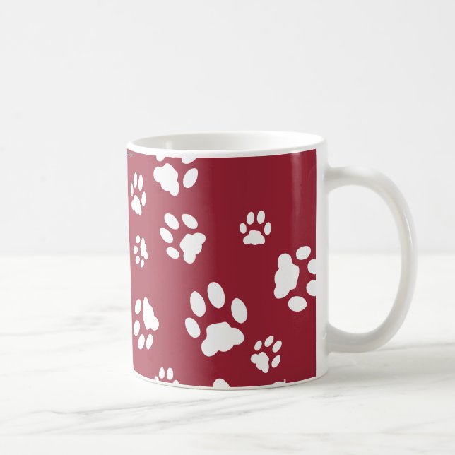 Customizable Paw Prints Coffee Mug (Right)