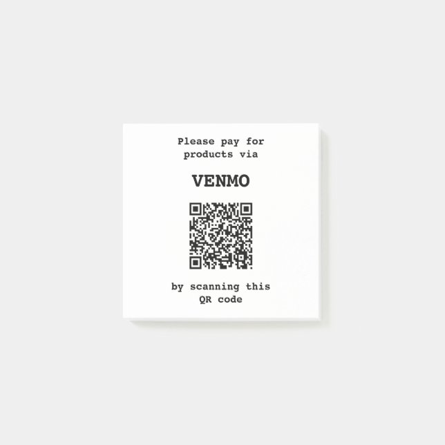 Customizable Payment Platform QR code  Post-it Notes (Front)