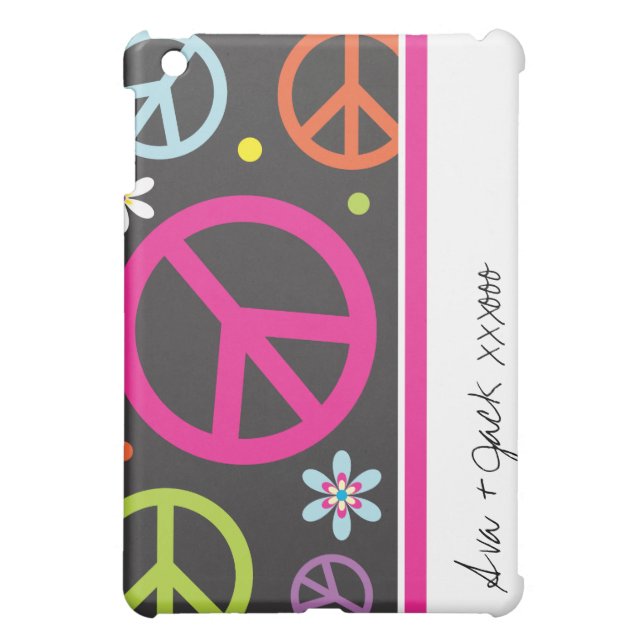 Customizable Peace Sign iPad Case Cover For The iPad Mini (Back)