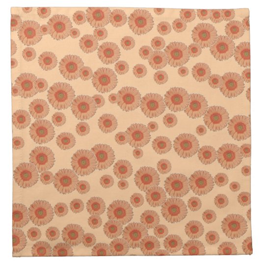 Customizable Peach Gerber Daisies Napkin