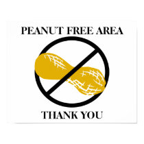 Customizable Peanut Free Area for School or Office Poster