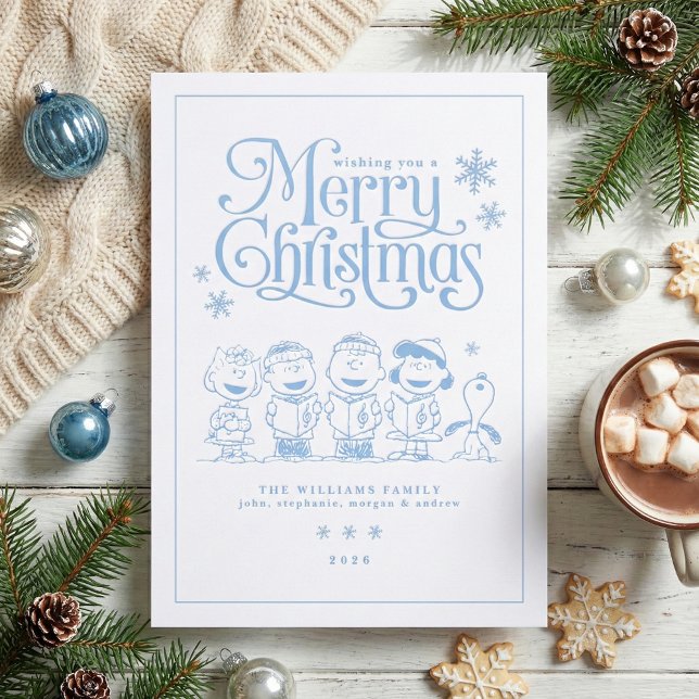 Customizable Peanuts Caroling Christmas Card (Creator Uploaded)
