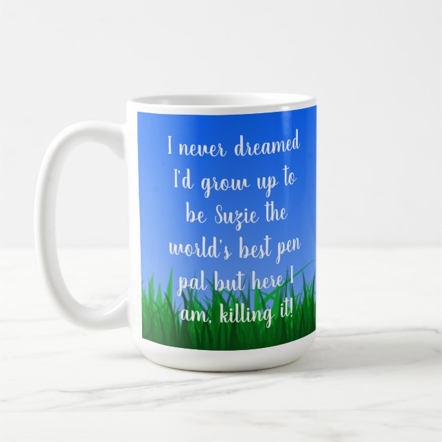 Customizable Pen Pal Snail Mail - 15 oz. Mug (Left)