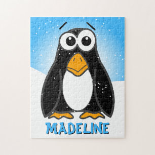 Customizable Penguin Name Childrens Jigsaw Puzzle