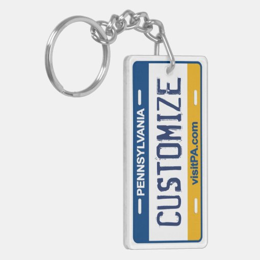 Customizable Pennsylvania license plate keychain Zazzle