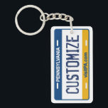 Customizable Pennsylvania license plate keychain<br><div class="desc">Customizable Pennsylvania license plate keychain</div>