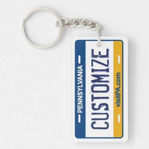Customizable Pennsylvania license plate keychain