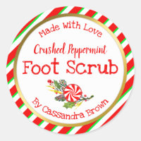 Customizable Peppermint Christmas Foot Scrub DIY