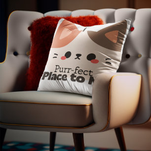 Customizable Perfect Place to Nap Cat Throw Pillow