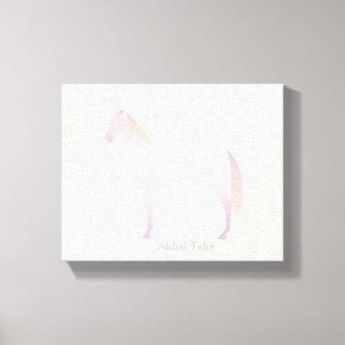 Customizable Perlino Akhal Teke Horse Silhouette Canvas Print