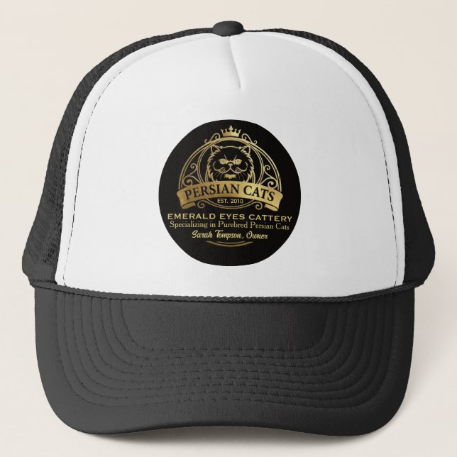 Customizable Persian Cattery Owner Trucker Hat  (Front)