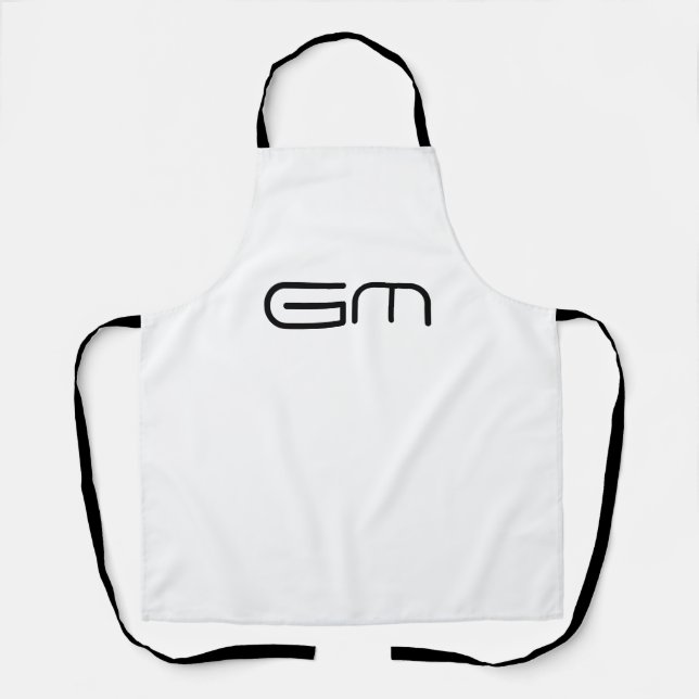 Customizable personal elegant initials apron (Front)