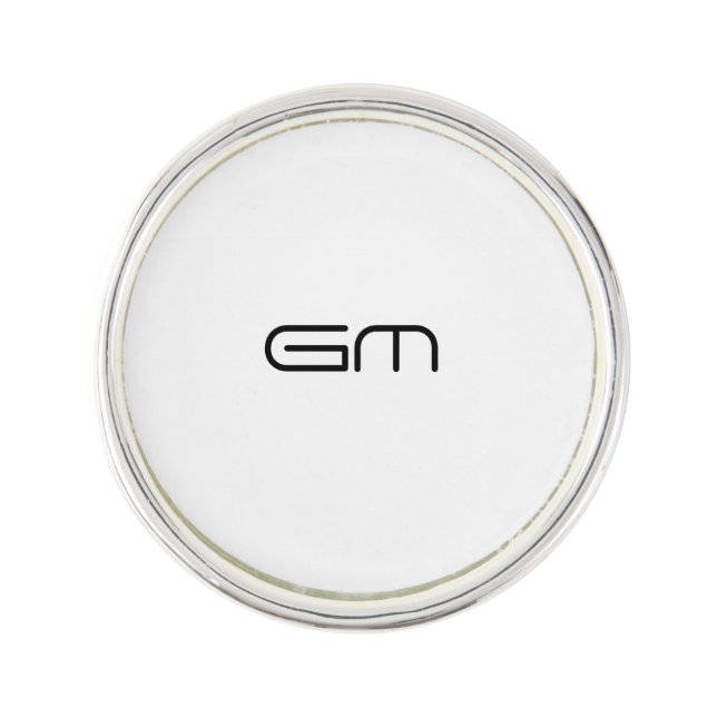 Customizable personal elegant initials lapel pin (Front)