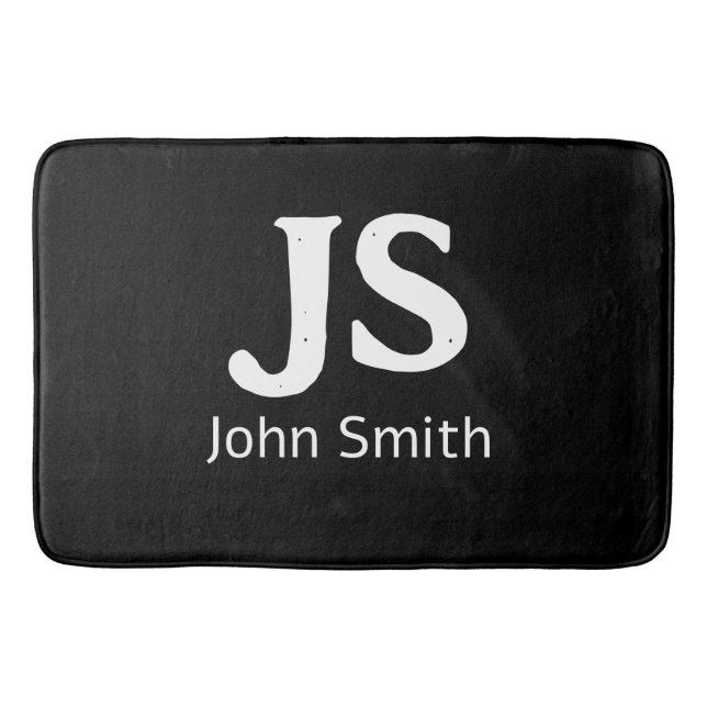 Customizable personal initials bath mat (Front)