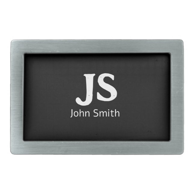 Customizable personal initials belt buckle (Front)