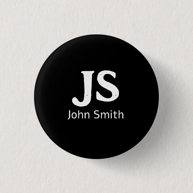 Customizable personal initials button (Front)