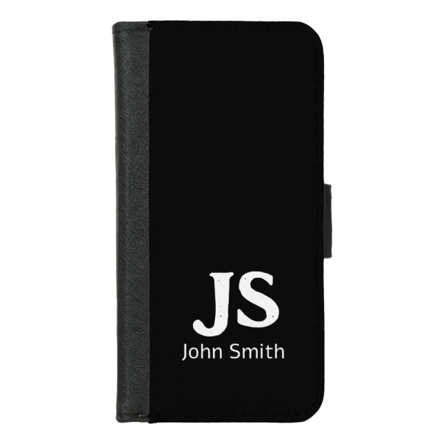 Customizable personal initials iPhone wallet case (Front)