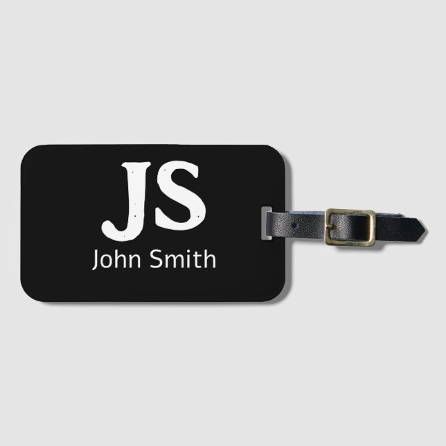 Customizable personal initials luggage tag (Front Horizontal)