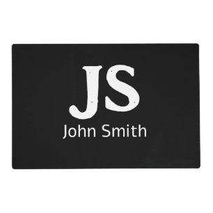 Customizable personal initials placemat