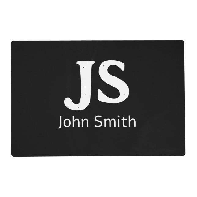Customizable personal initials placemat (Front)