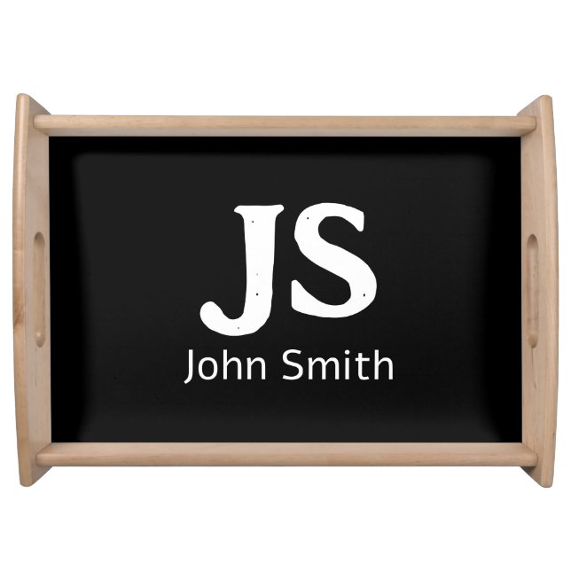 Customizable personal initials serving tray (Front)