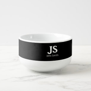 Customizable personal initials soup mug