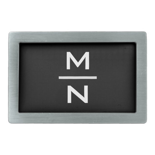 Customizable personal monogram belt buckle (Front)