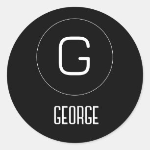Customizable personal name logo classic round sticker
