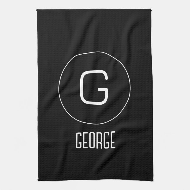 Customizable personal name logo  kitchen towel (Vertical)